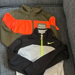 Puma and Nike Jackets - Olive/Orange and Black/Gray